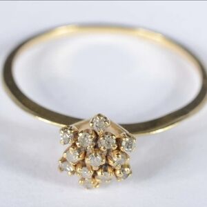 Autentic 18k Gold  Ring Cluster Diamond.